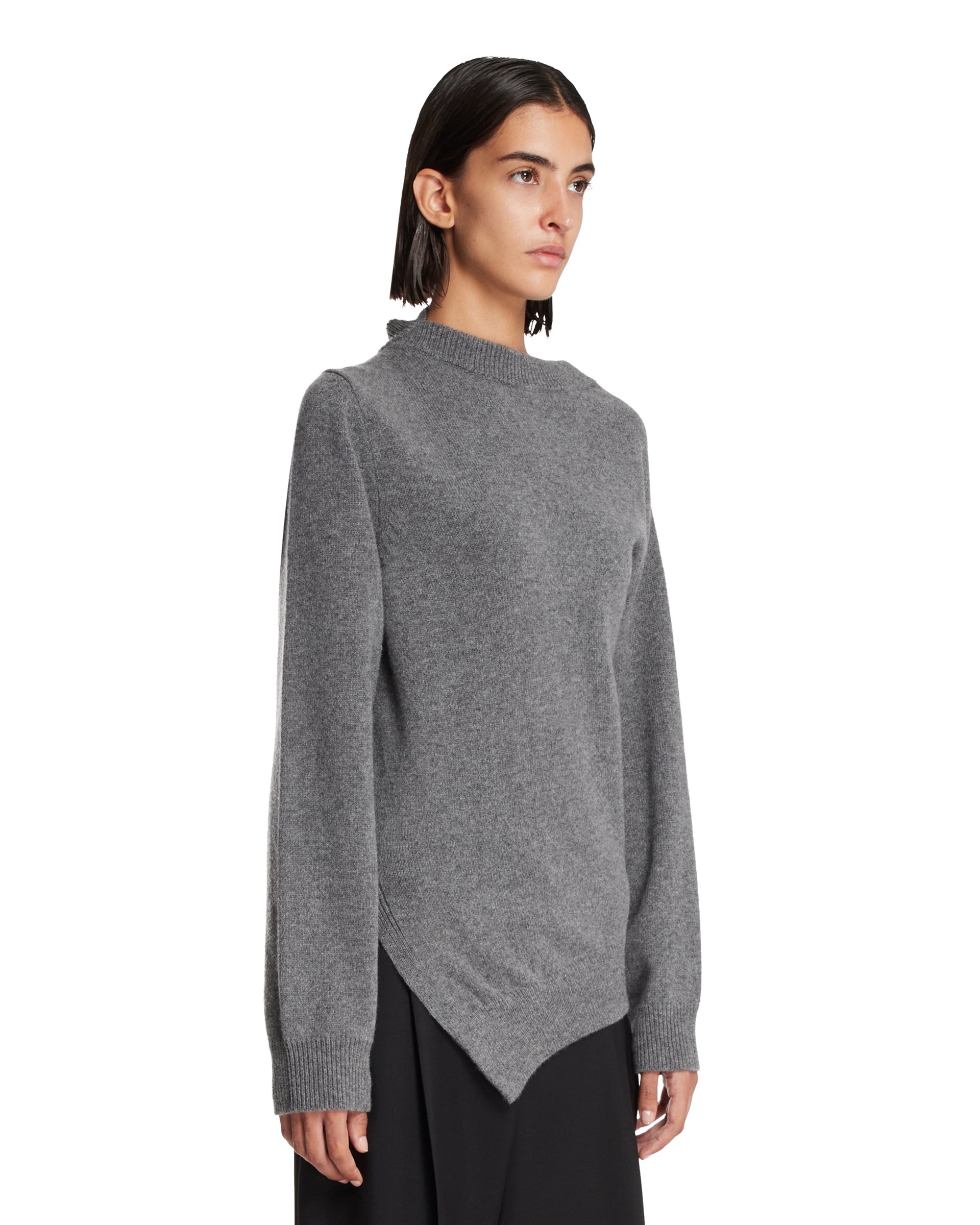 Gray Convertible Deconstructed Sweater - 4