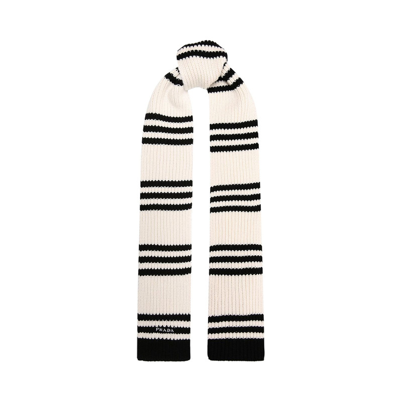 Prada Knit Scarf 'Black/White' - 1