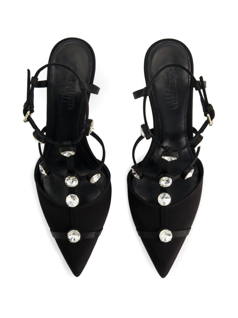 75mm crystal-embellished satin pumps - 3