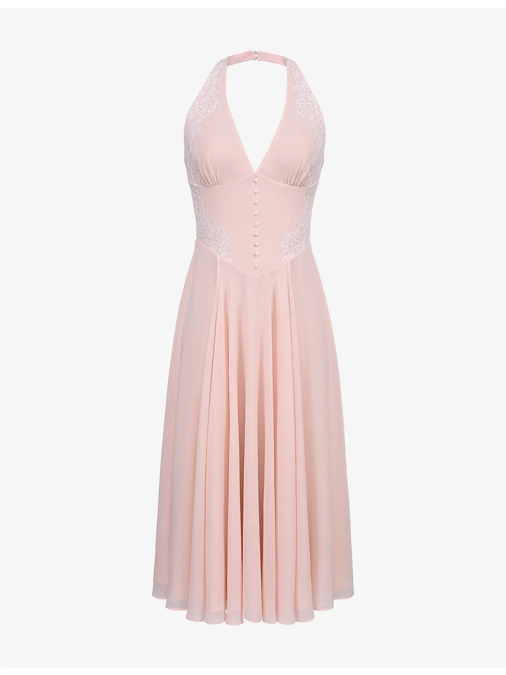 Coco Lace-Trim Georgette Midi Dress - 1