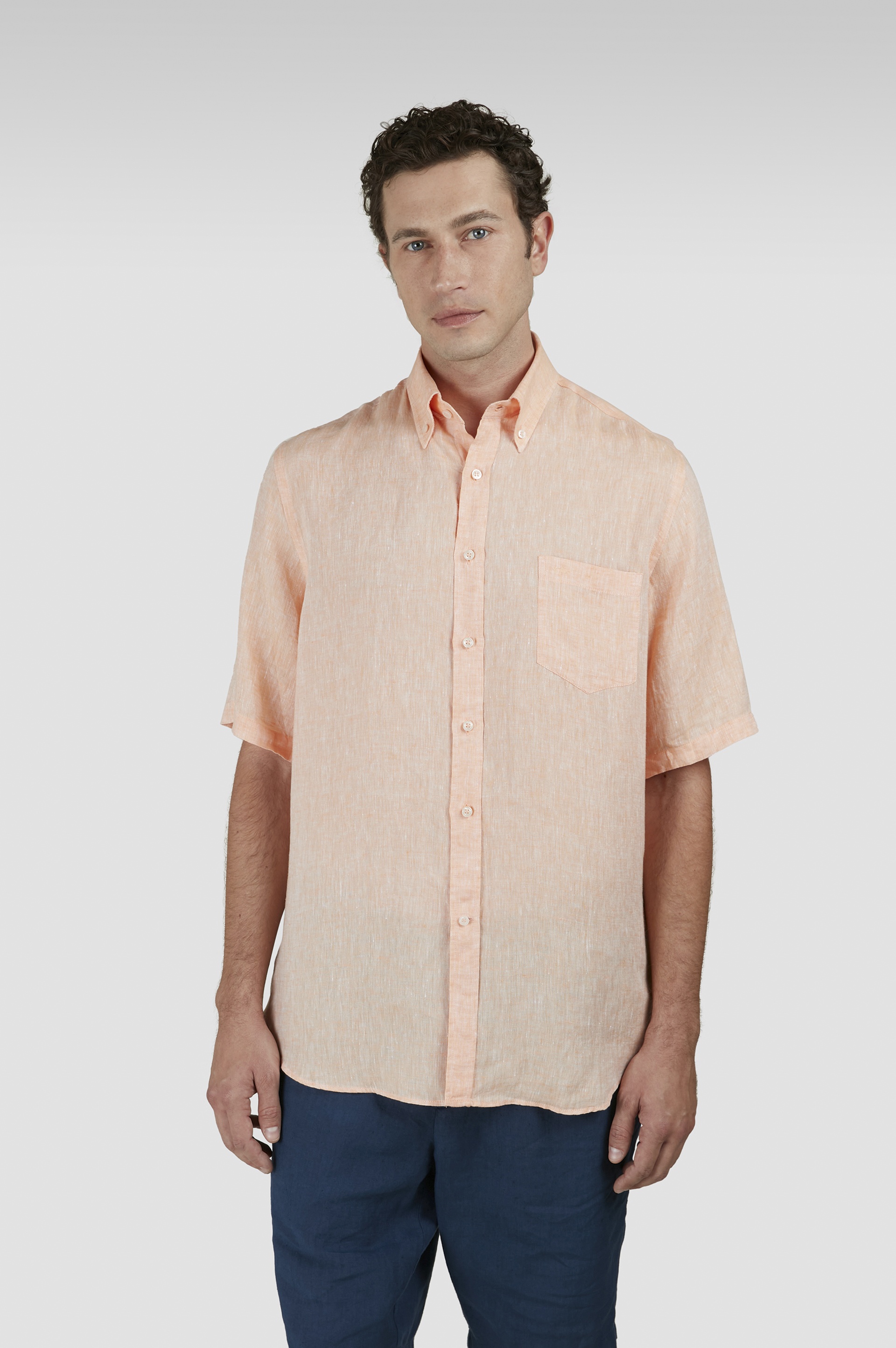 SHORT-SLEEVED LINEN SHIRT - 6