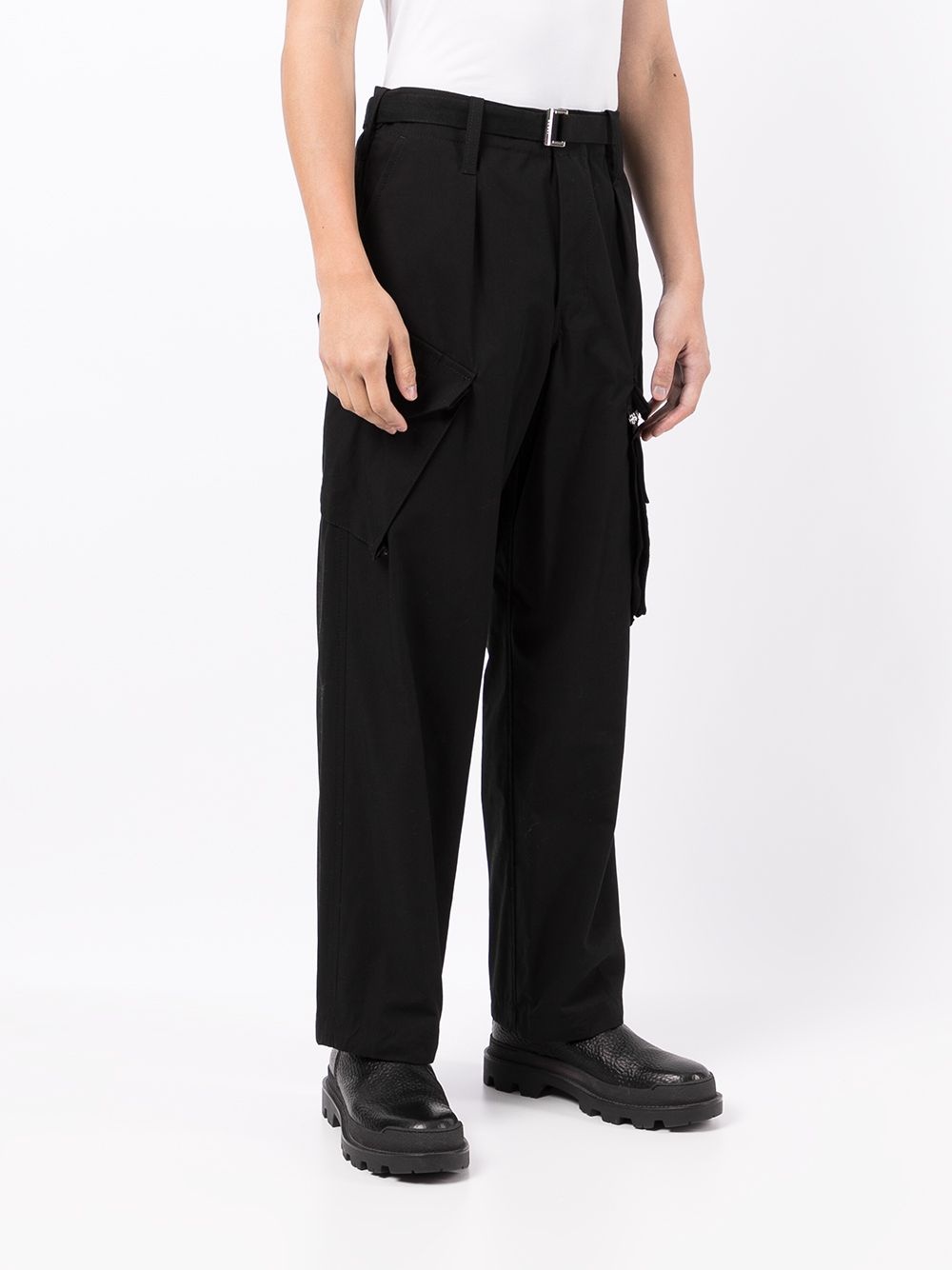 belted-waist cargo pants - 3