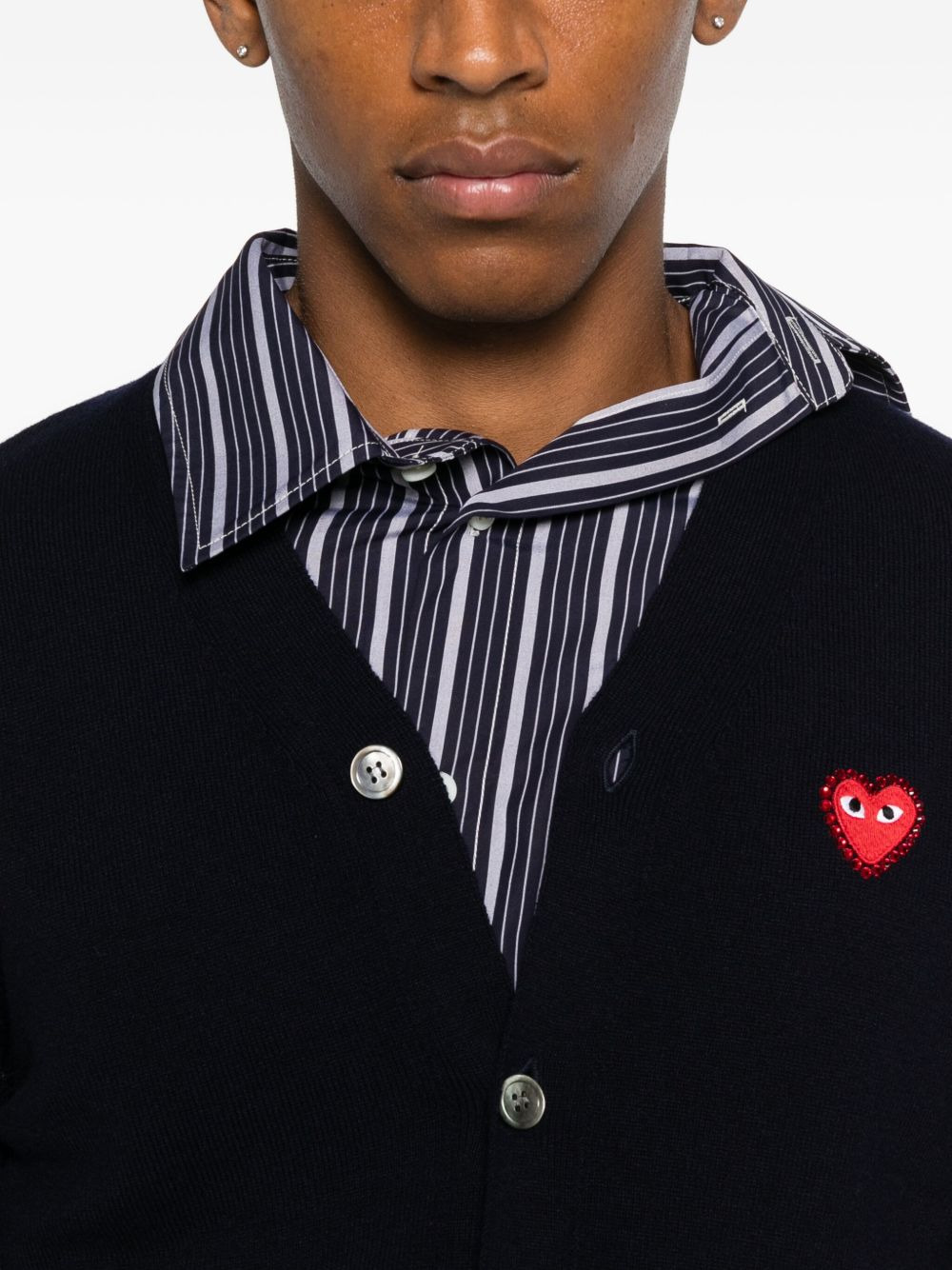 logo-patch cardigan - 5