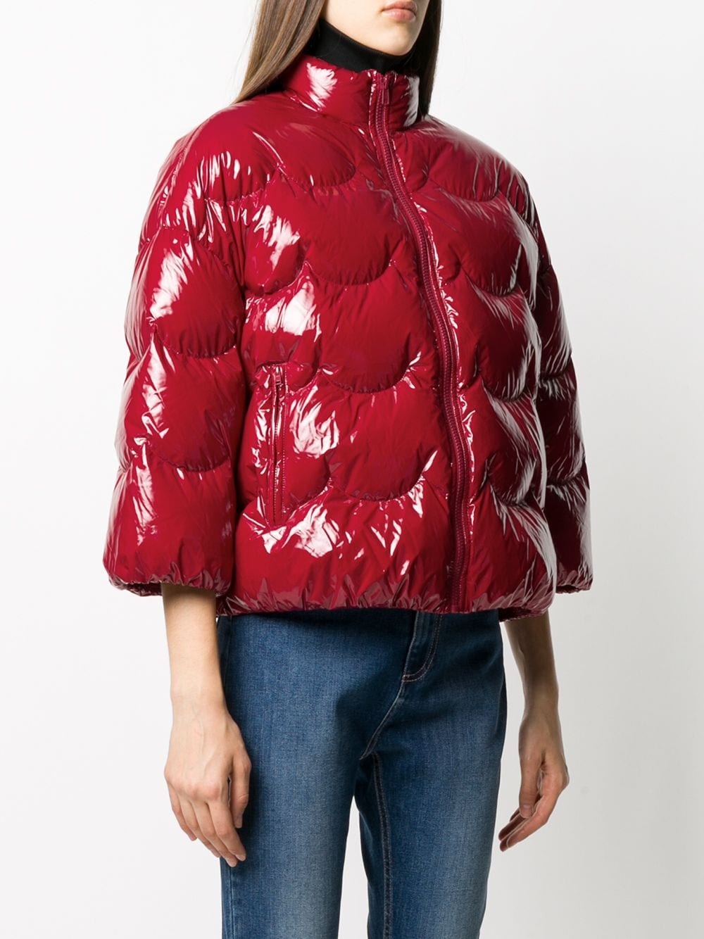 red patent puffer jacket - 3