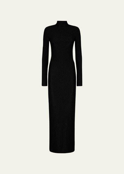 TOM FORD Metallic Knit Turtleneck Maxi Dress outlook