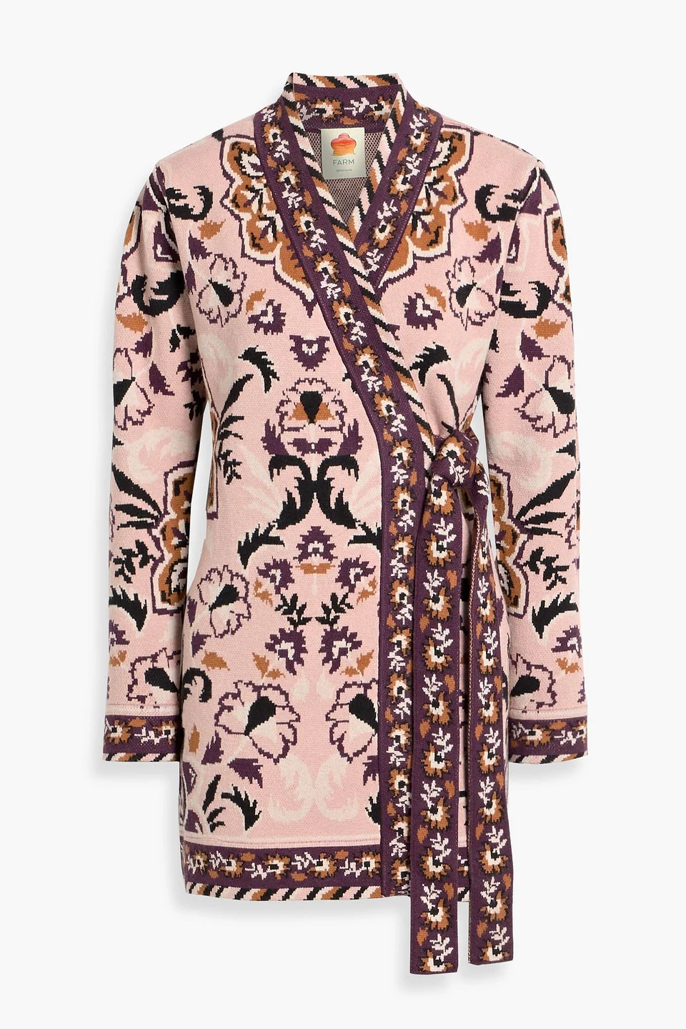 Jacquard-knit mini wrap dress - 1