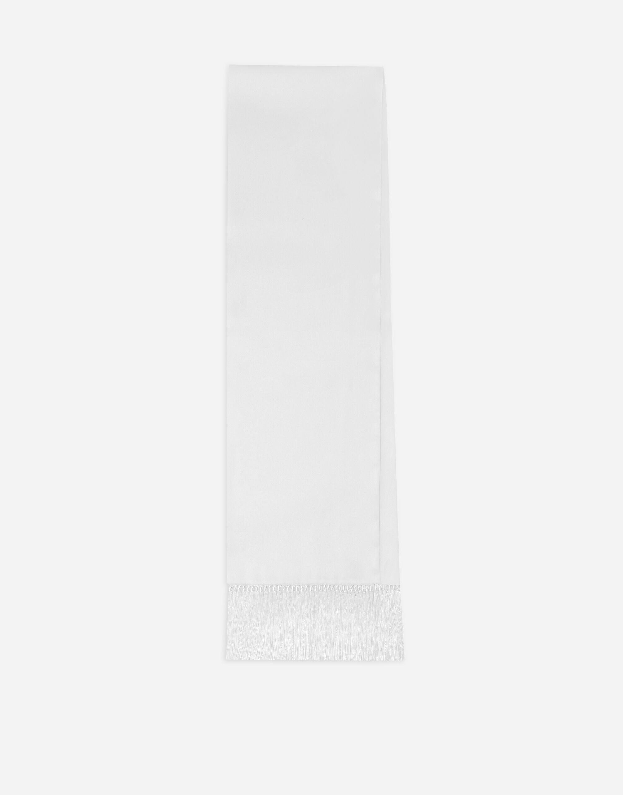 Silk satin scarf with fringing - 1