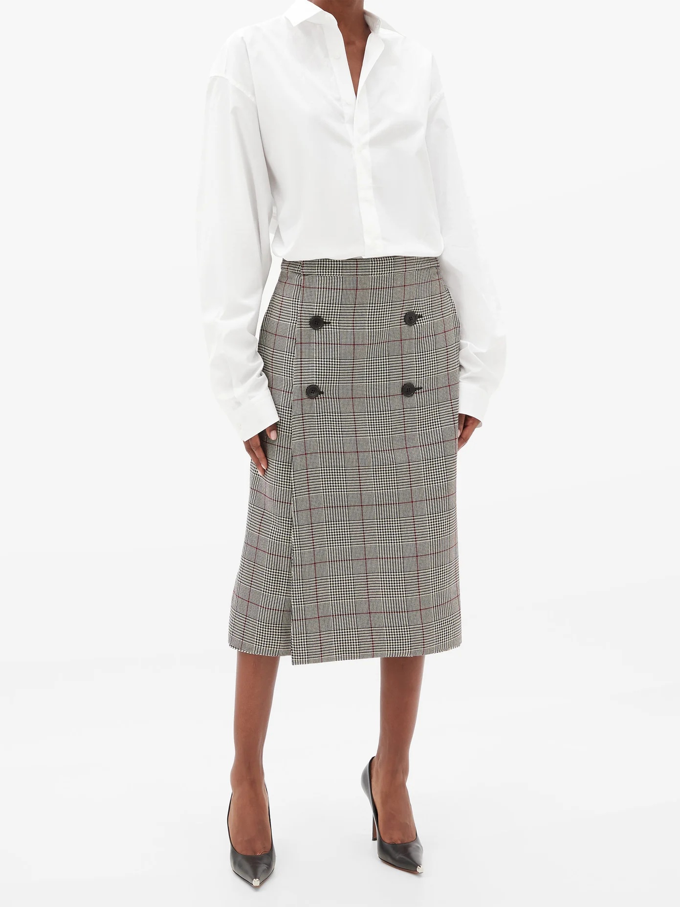 Prince-of-Wales-checked wool skirt - 2