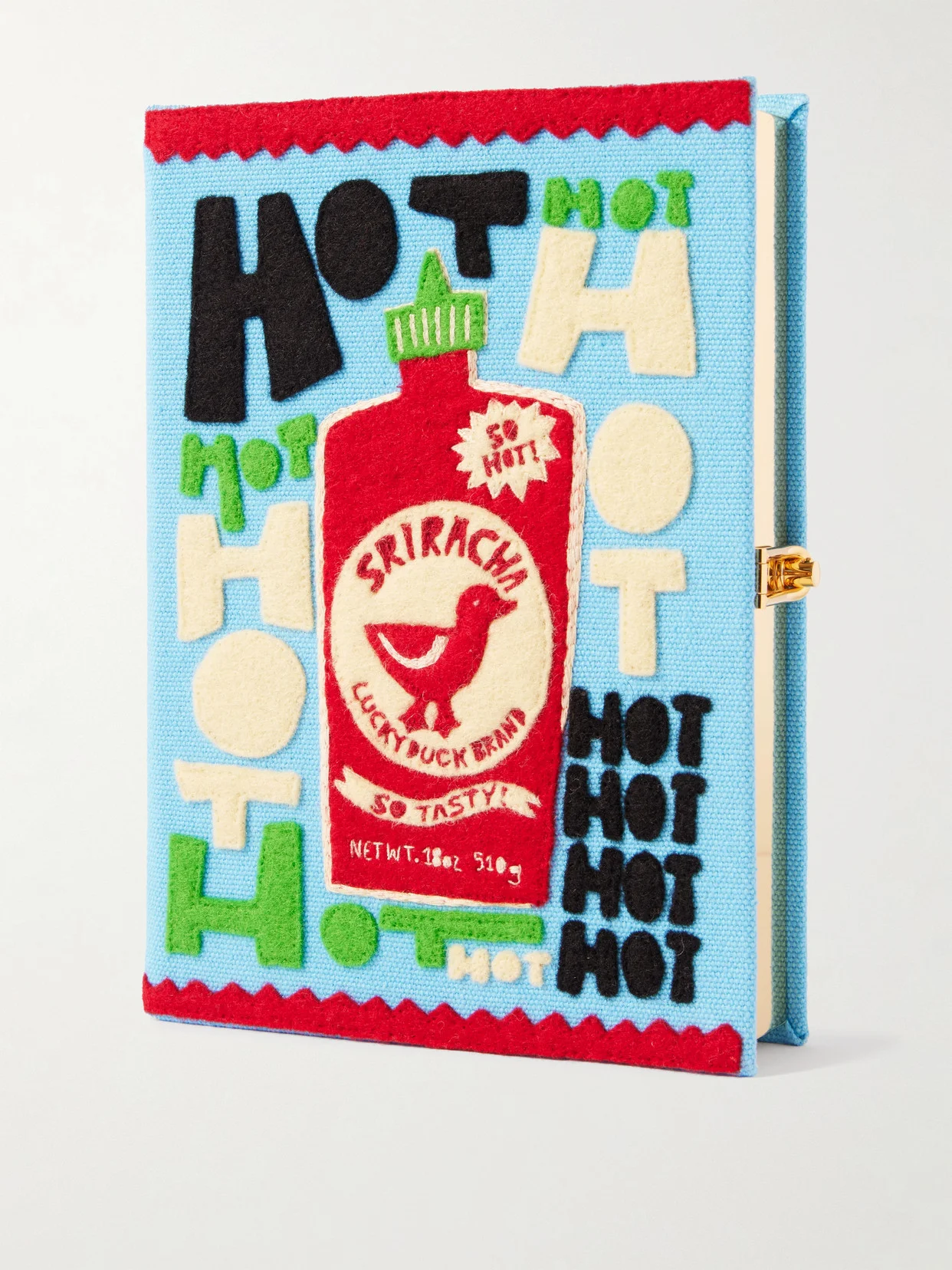 Sriracha Embroidered Appliquéd Cotton, Wool And Silk-blend Canvas Clutch - 1