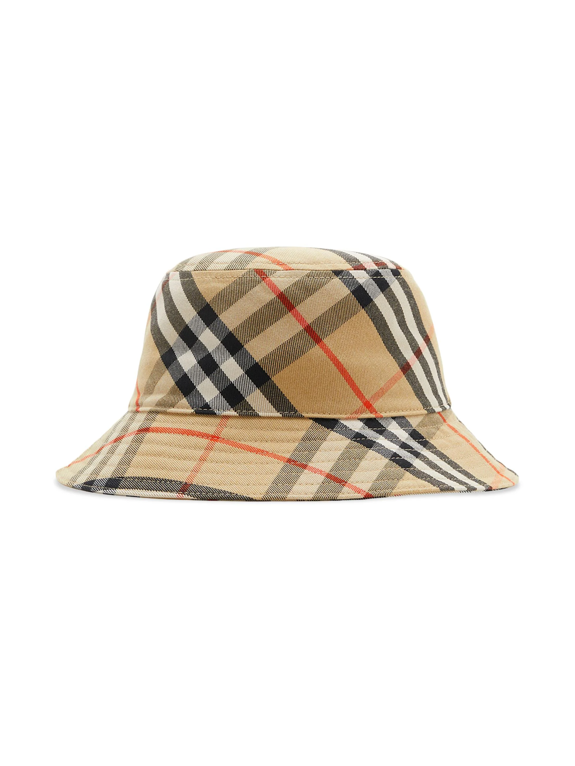 Men's Check Bucket Hat - Sand - 1