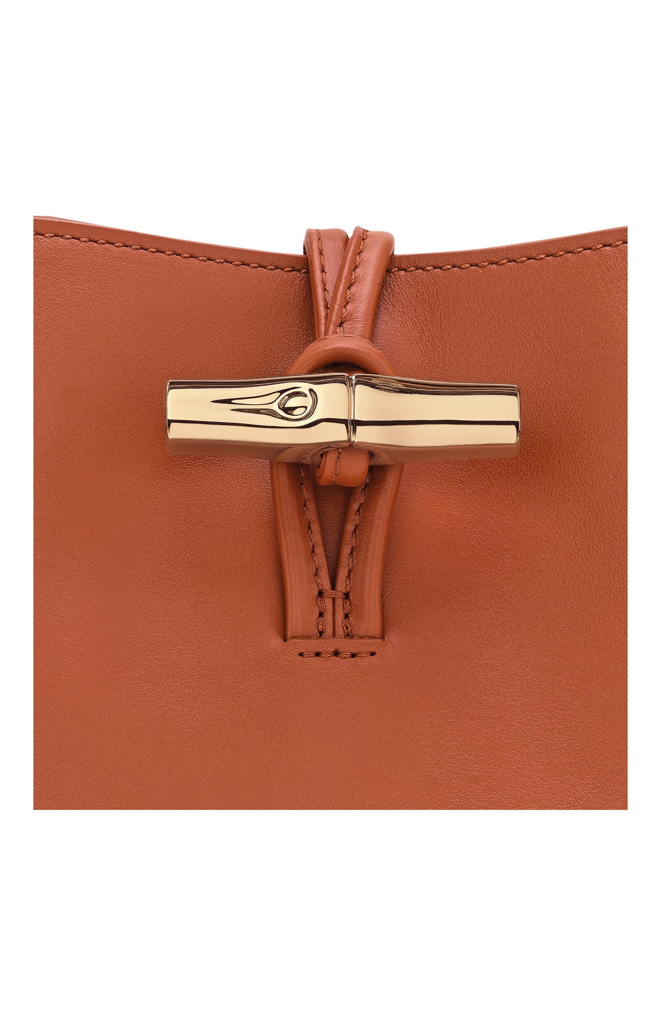 Longchamp Extra Small Le Roseau Leather Bucket Bag in Bark at Nordstrom - 8