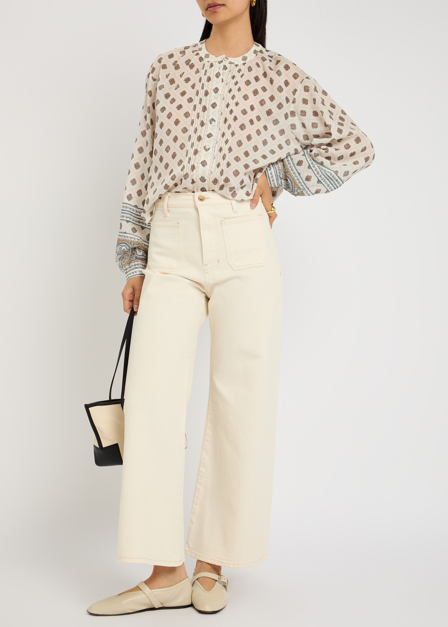 Veronica Beard Lollie Printed Cotton-blend Blouse - 4