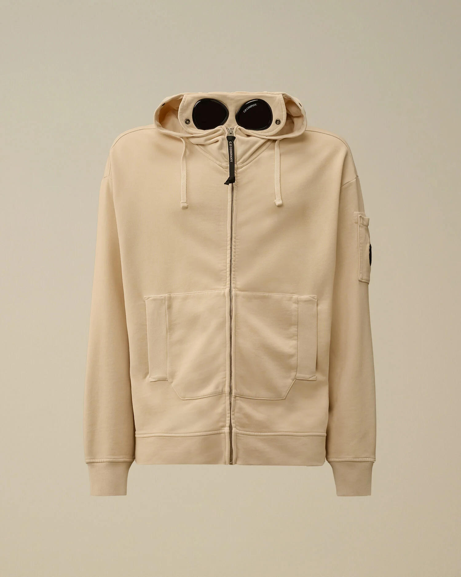 Brushed and Emerized Diagonal Fleece Boxy Goggle Sweatshirt - 1