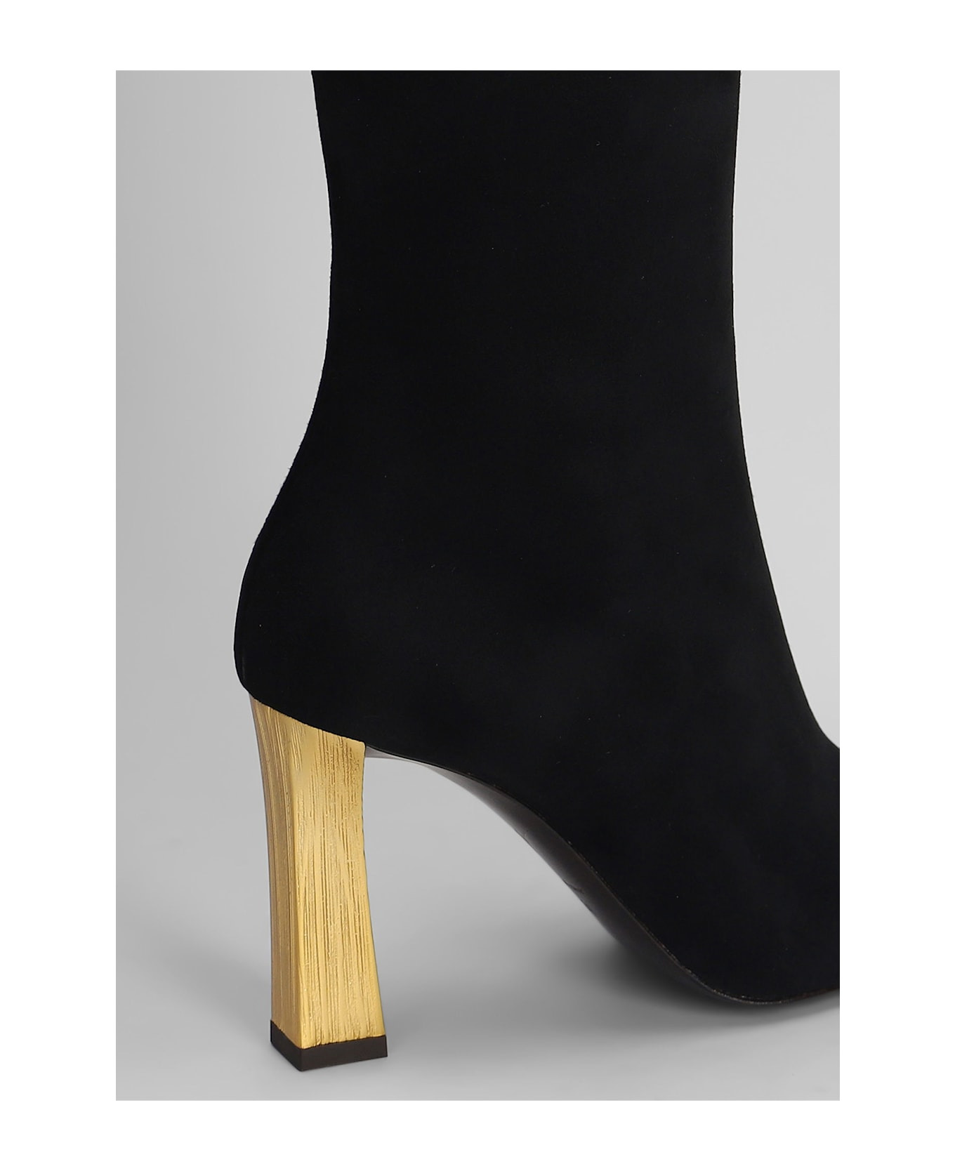 Brenda 90 Tr High Heels Ankle Boots In Black Leather - 5