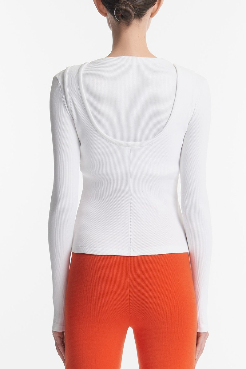 DOUBLE TOP EFFECT JERSEY TOP OPTIC WHITE 7