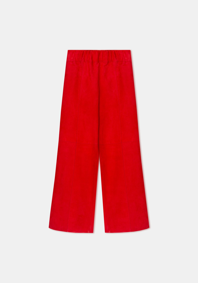 WHARF Wide-leg suede pants 1