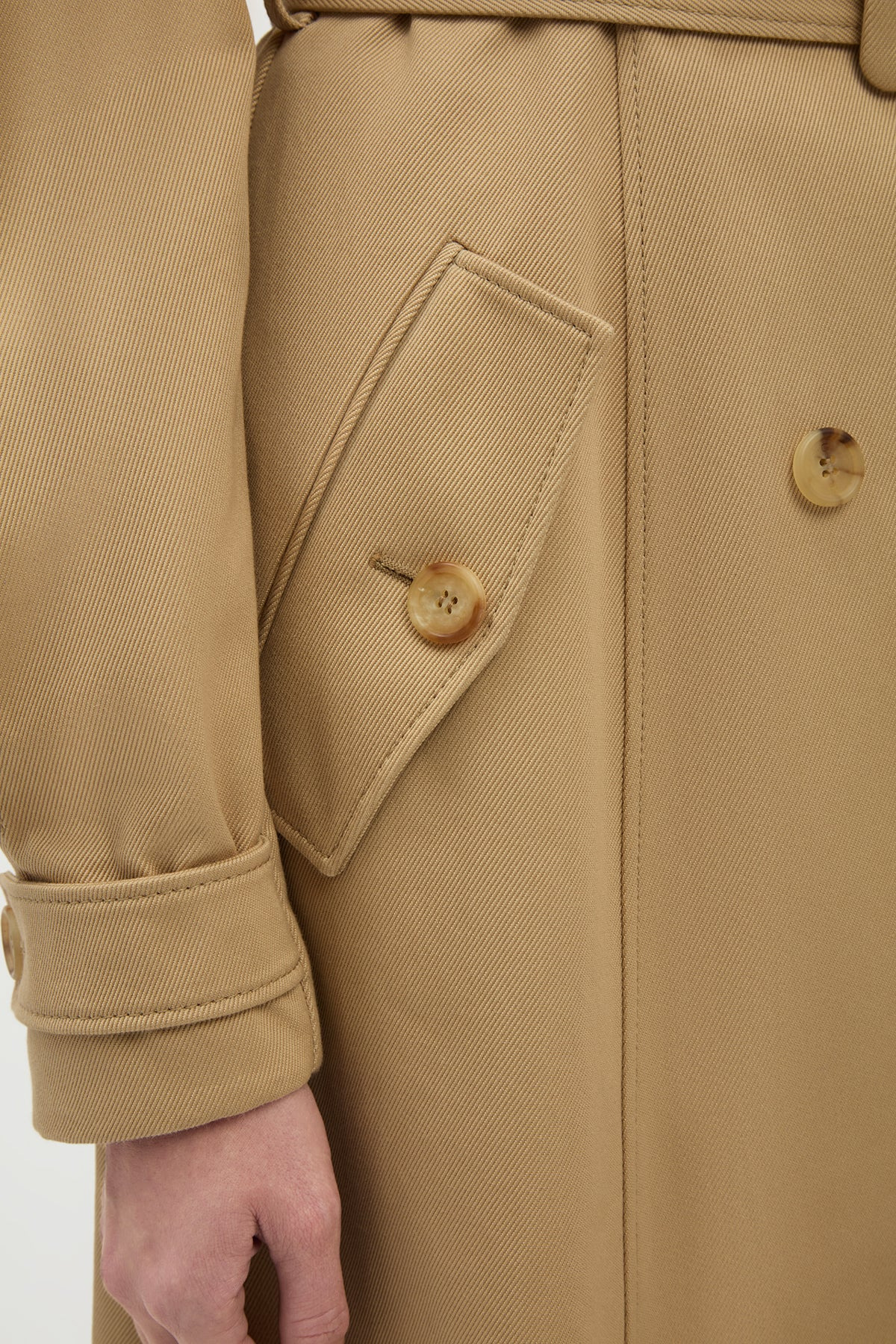 Benedict Trench Coat in Camel Sea Island Cotton Twill - 7
