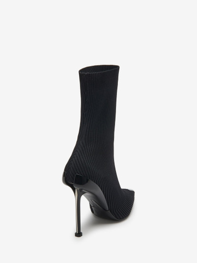 Alexander McQueen Women's Slash Knit Boot in Black/silver outlook