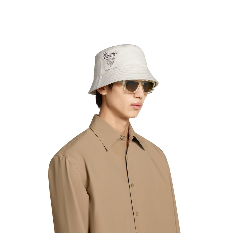 Printed cotton canvas bucket hat 3