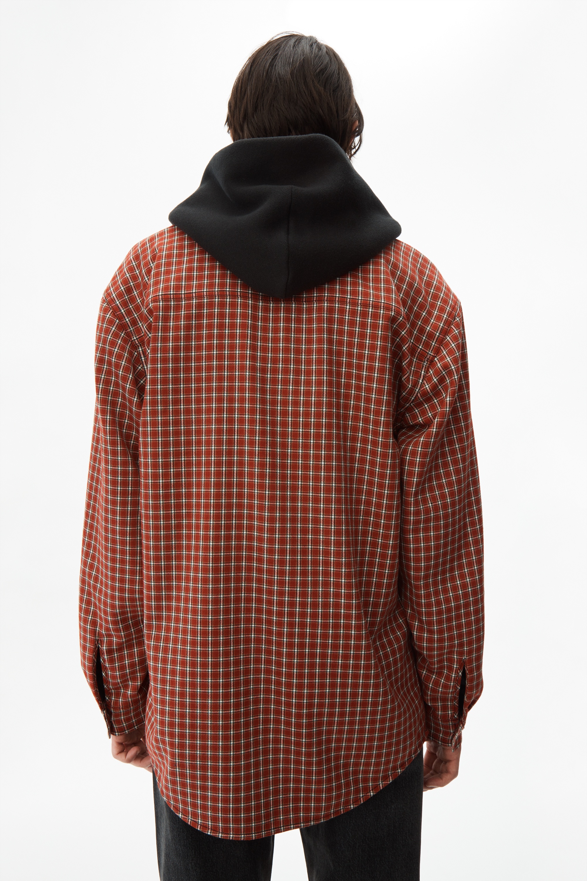 PLAID HOODED SHIRT - 5