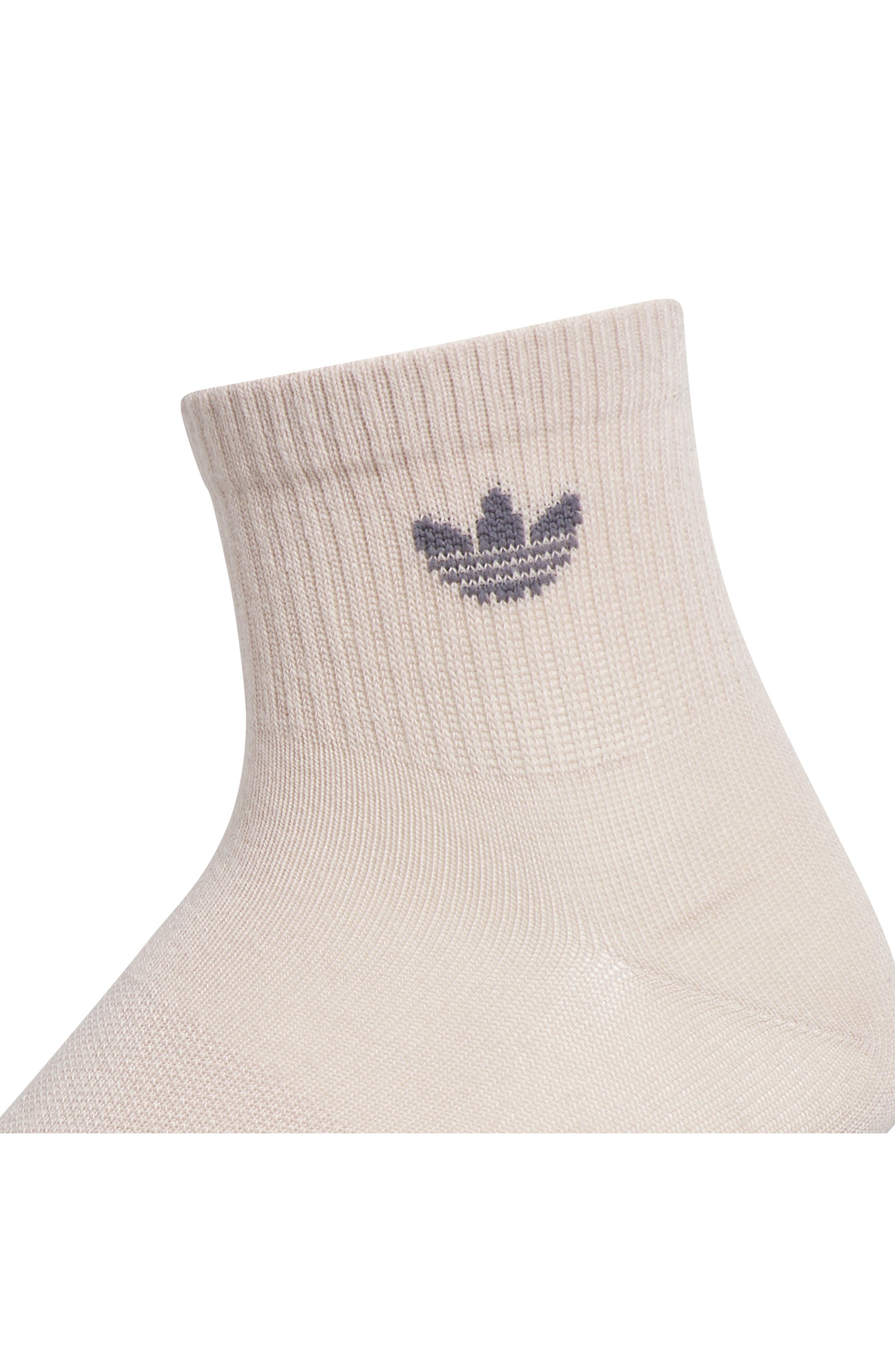 adidas Gender Inclusive Originals Superlit Assorted 6-Pack Quarter Socks in Beige/Grey/Wonder White  - 3
