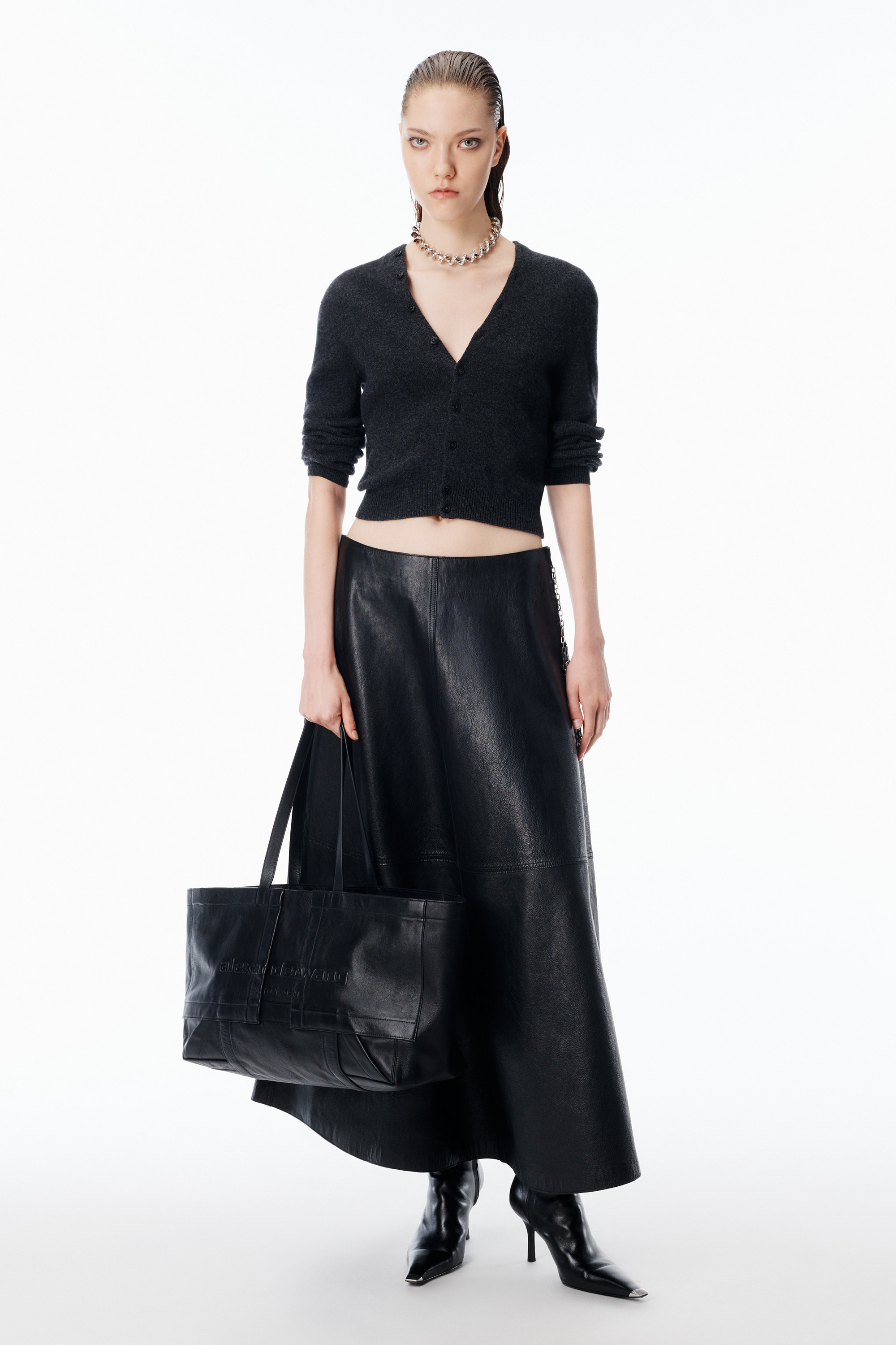 Cardigan in Wool with Continuous Placket - 5