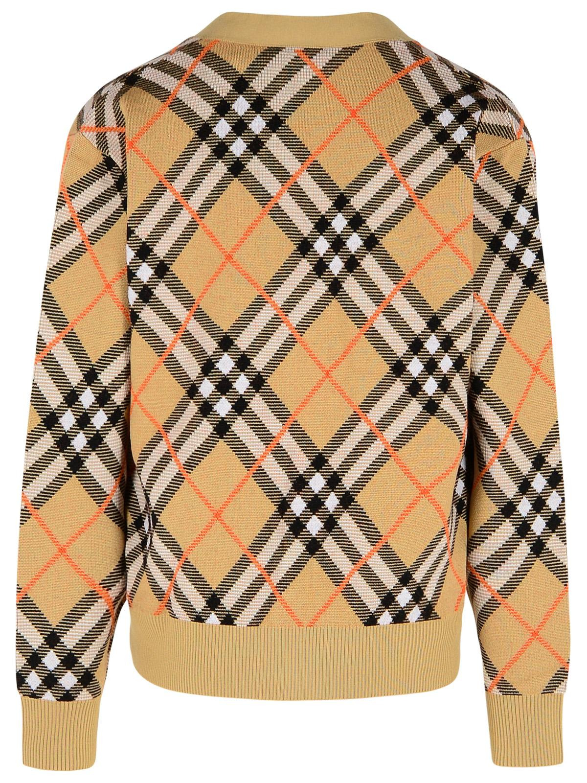Burberry 'Check' Beige Wool Cardigan Men - 3