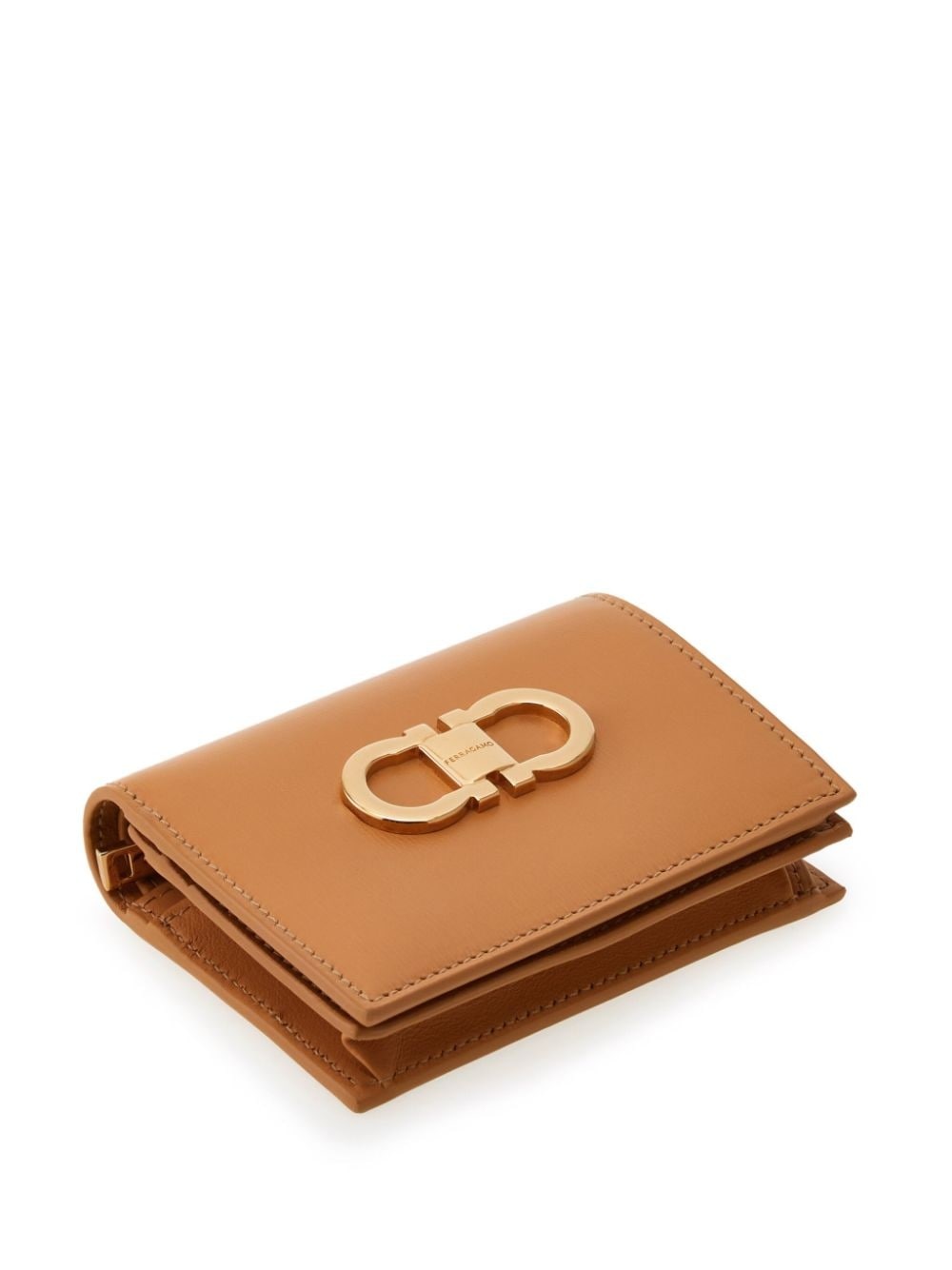 Gancini-plaque leather wallet - 3