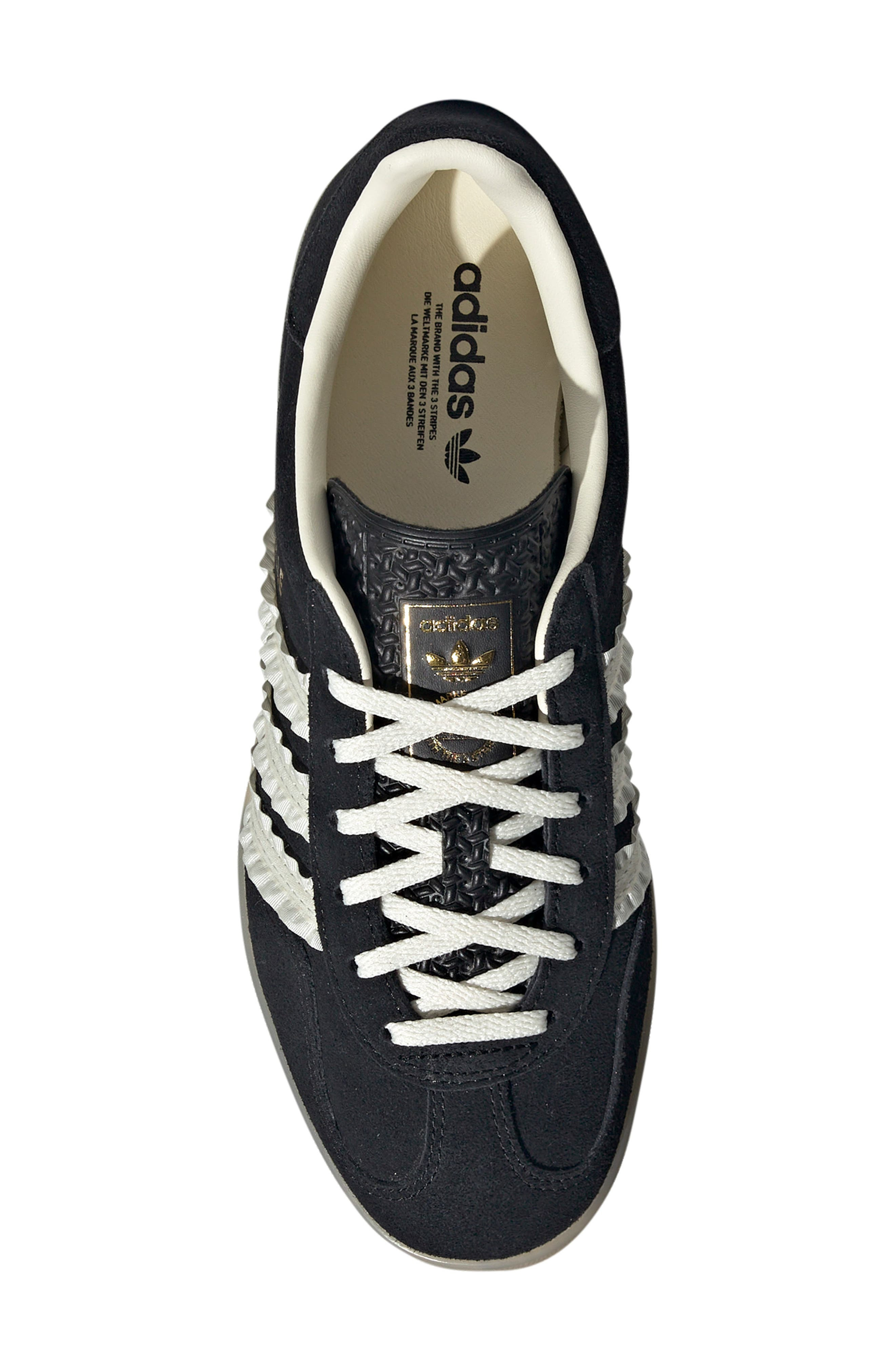 adidas Gazelle Indoor Sneaker in Black/Cream White/Gum at Nordstrom - 4