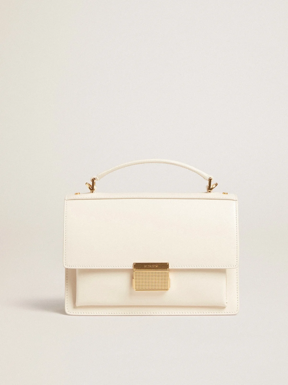 Venezia Bag in butter-colored boarded leather with gold details - 1