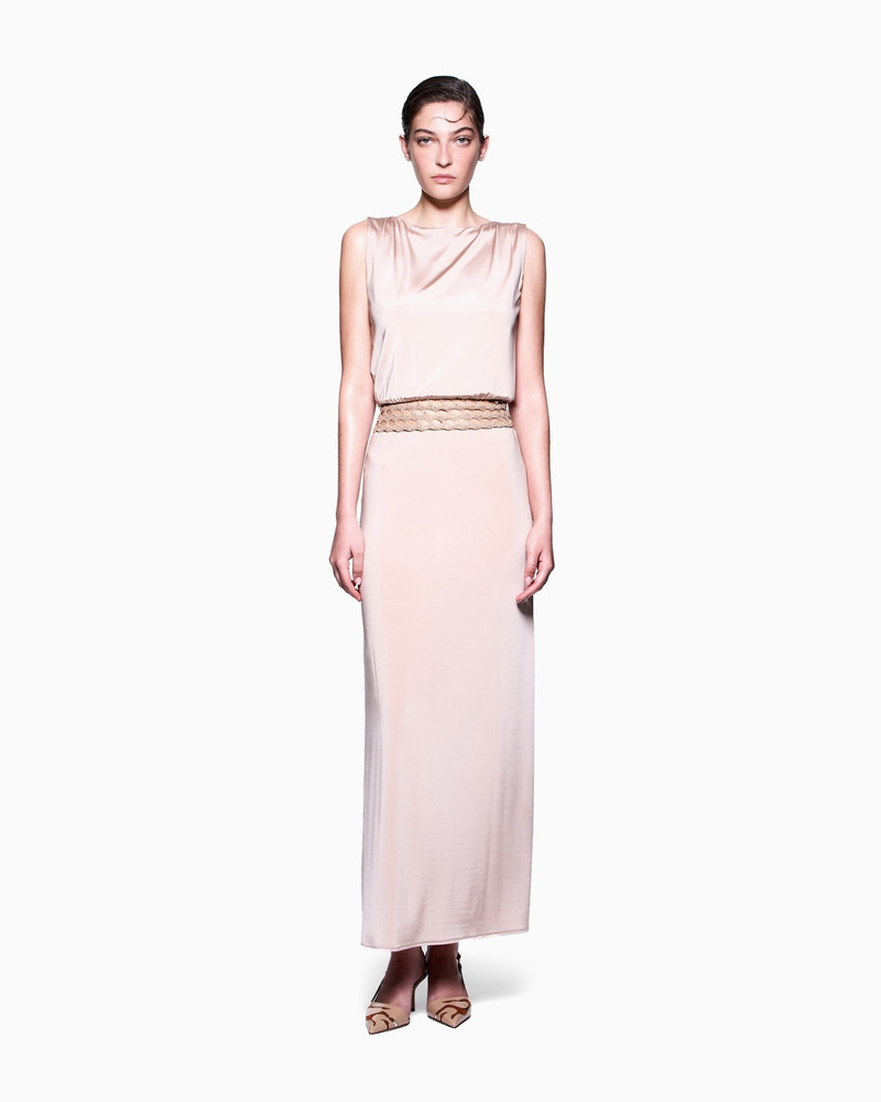 GIORGIO ARMANI SHINY LONG VISCOSE JERSEY LONG DRESS outlook