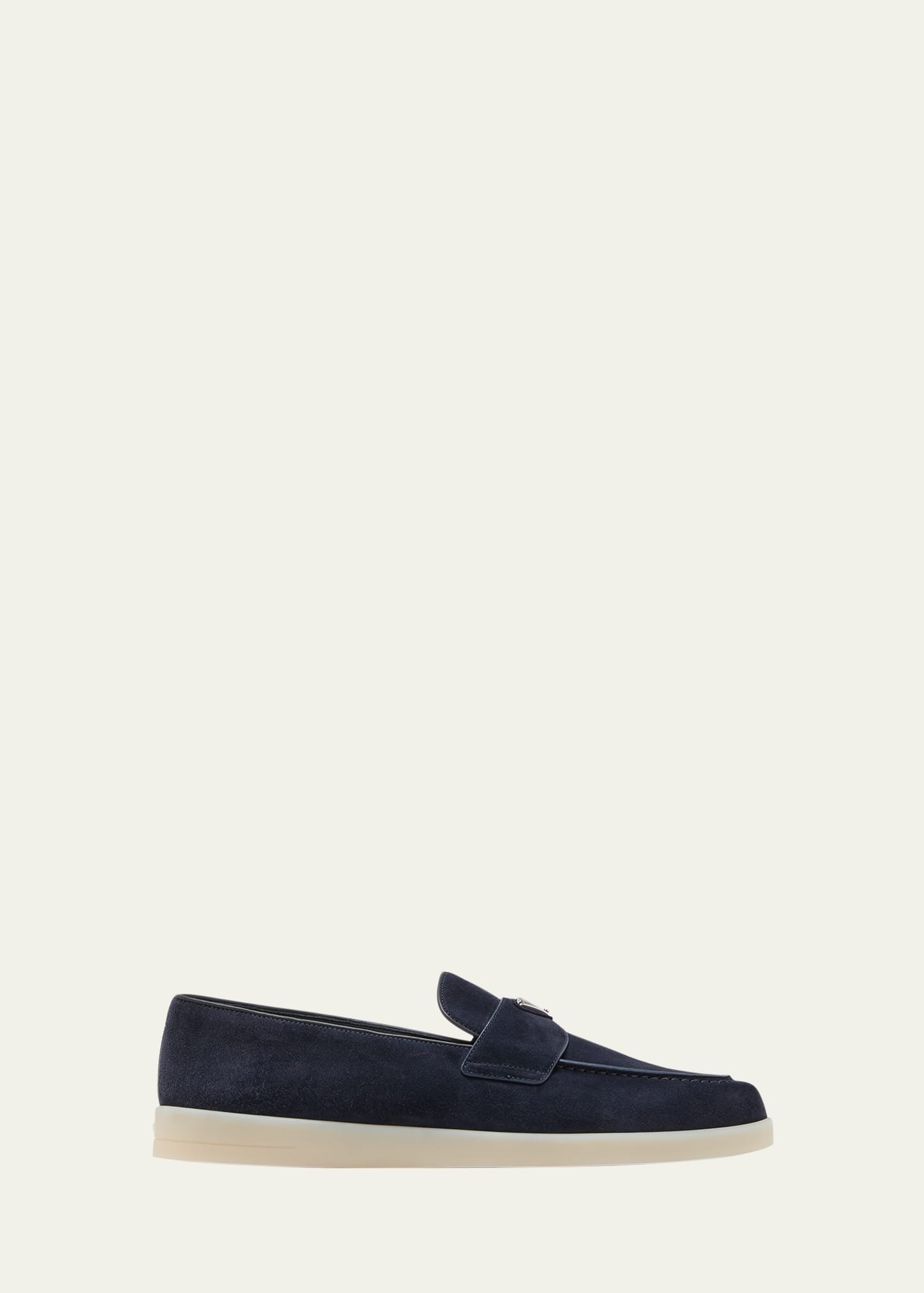 Men's Saint Tropez Triangle Logo Suede Loafers - 1