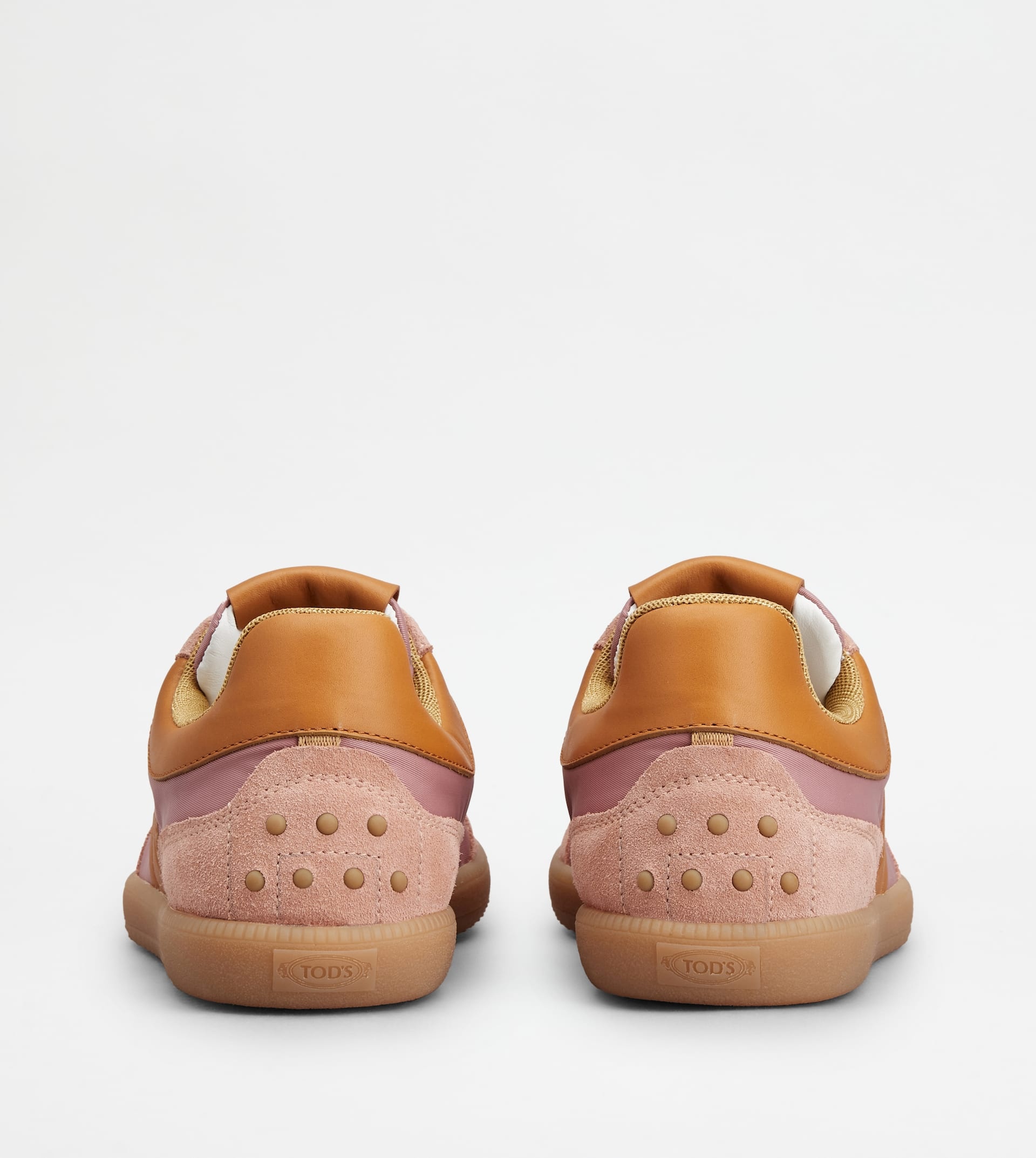 TOD'S TABS SNEAKERS IN SUEDE AND FABRIC - ORANGE, PINK - 2