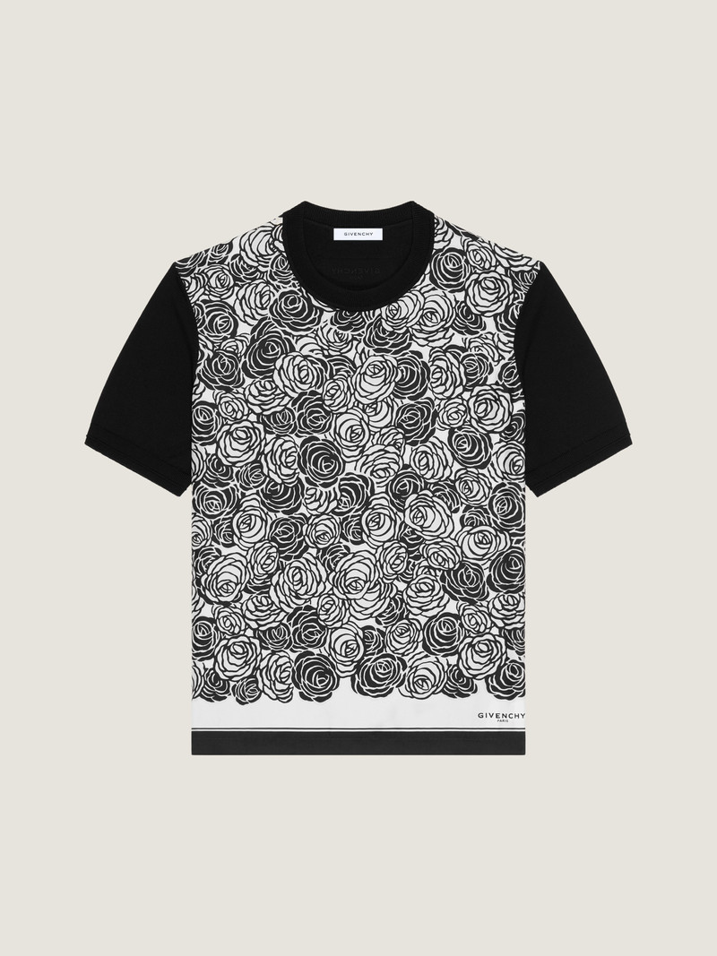T-SHIRT IN COTTON KNIT WITH FLOWERS PRINT 1