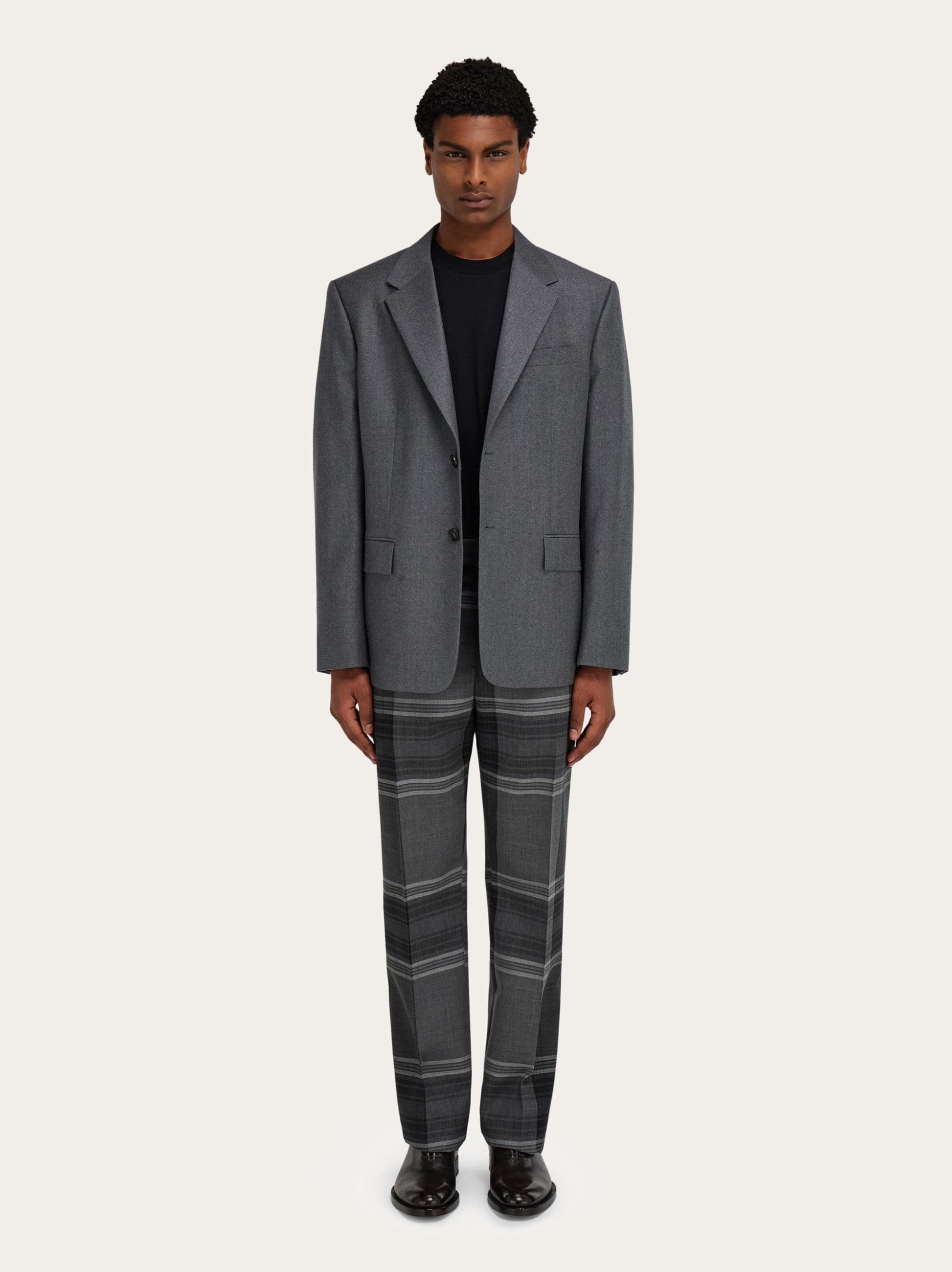 Single breasted flannel blazer - 6
