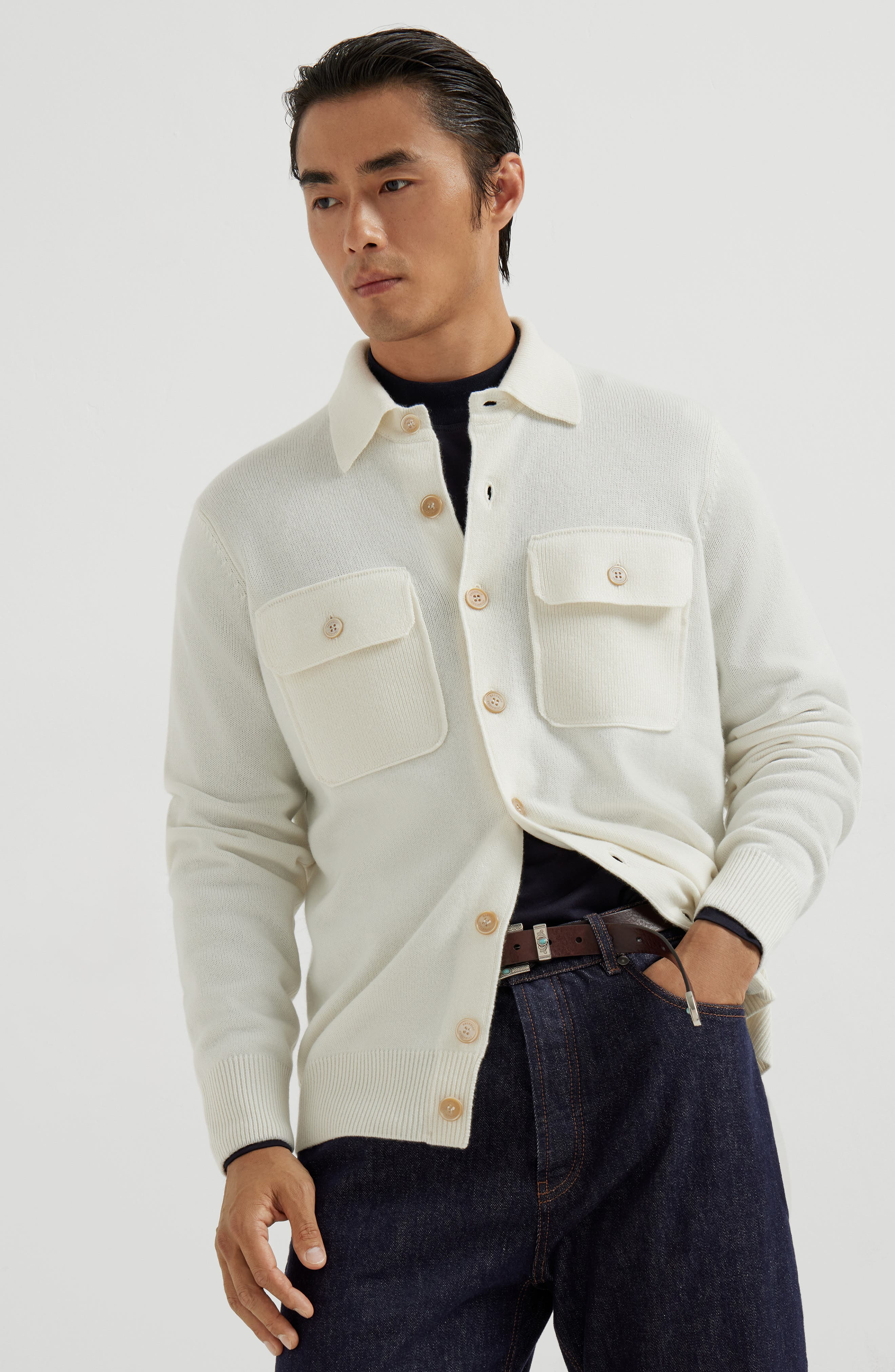 Brunello Cucinelli Shirt-style cardigan in Panama at Nordstrom - 2