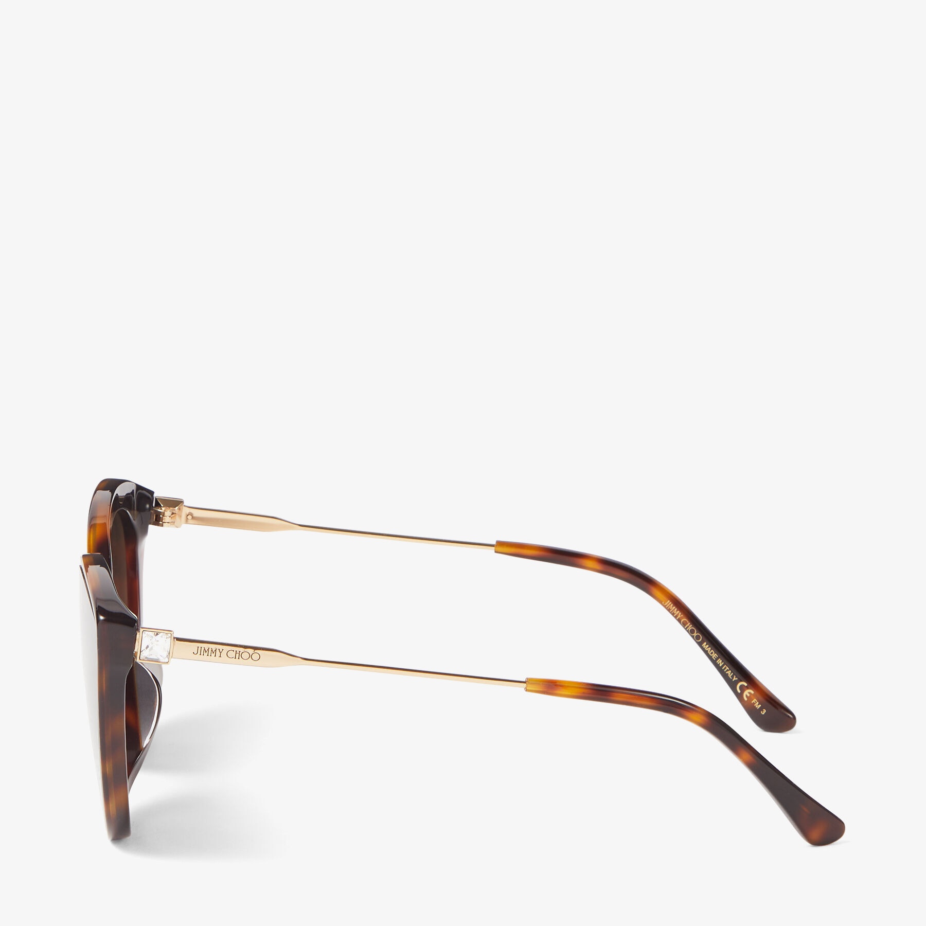 Vic
Dark Havana Square-Frame Sunglasses with Swarovski Crystals - 2
