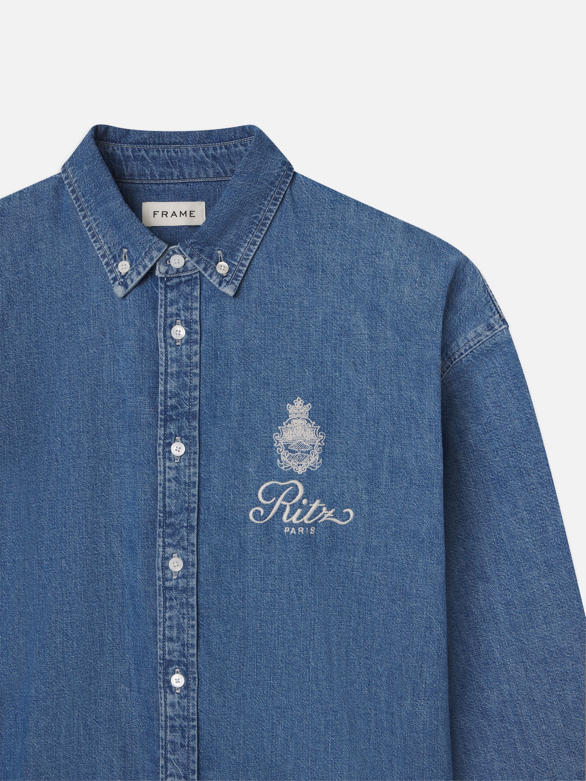 Ritz Embroidery Denim Shirt in District - 3