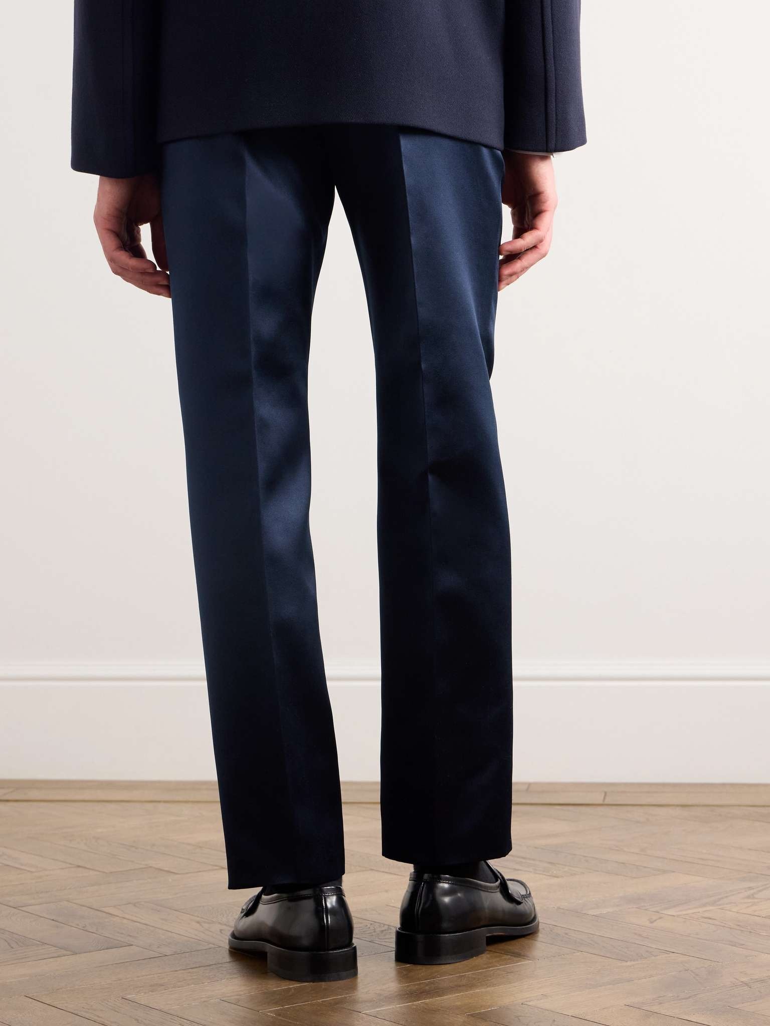 Tapered Silk-Satin Trousers - 4