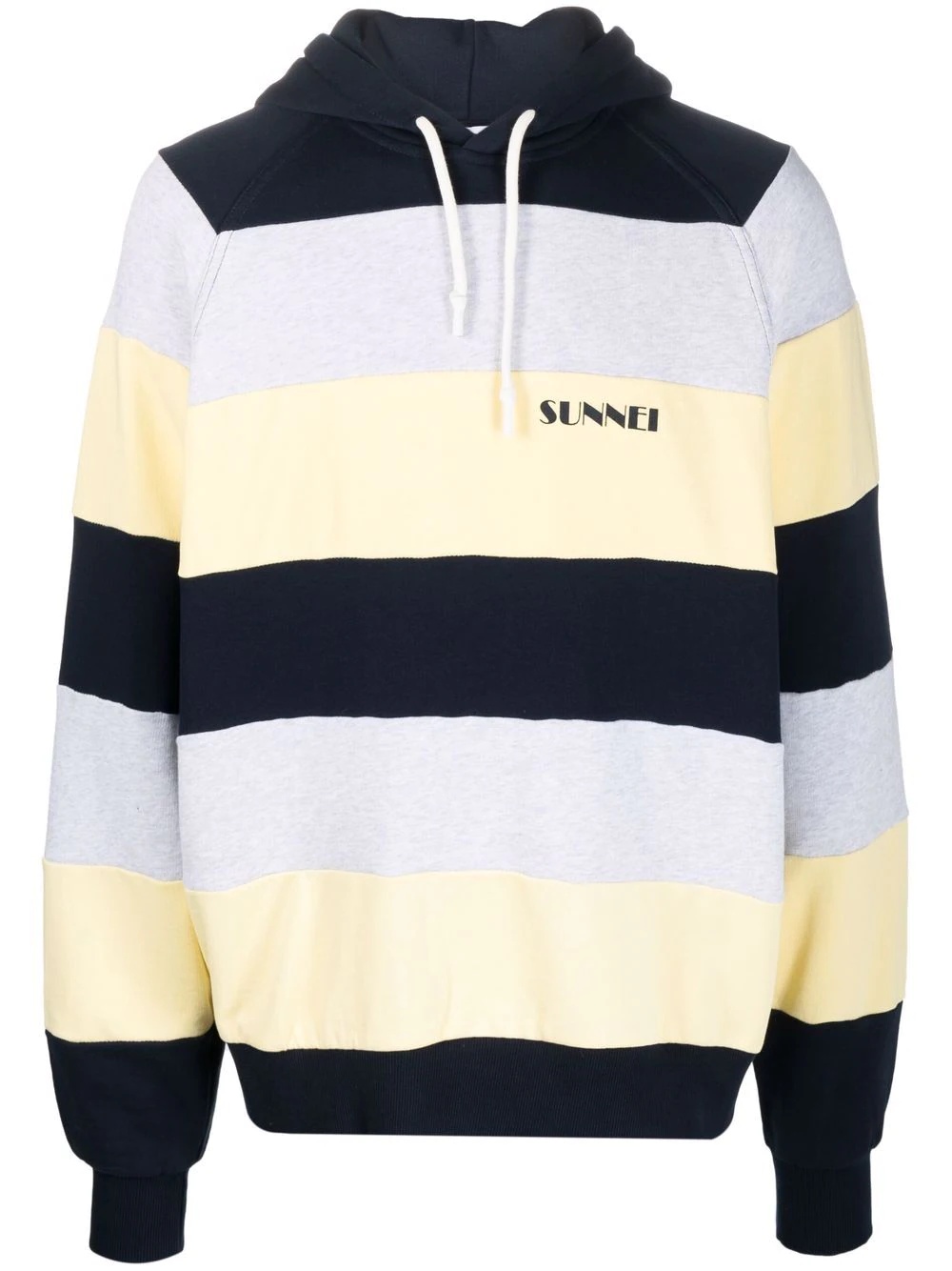 stripe-print cotton hoodie - 1