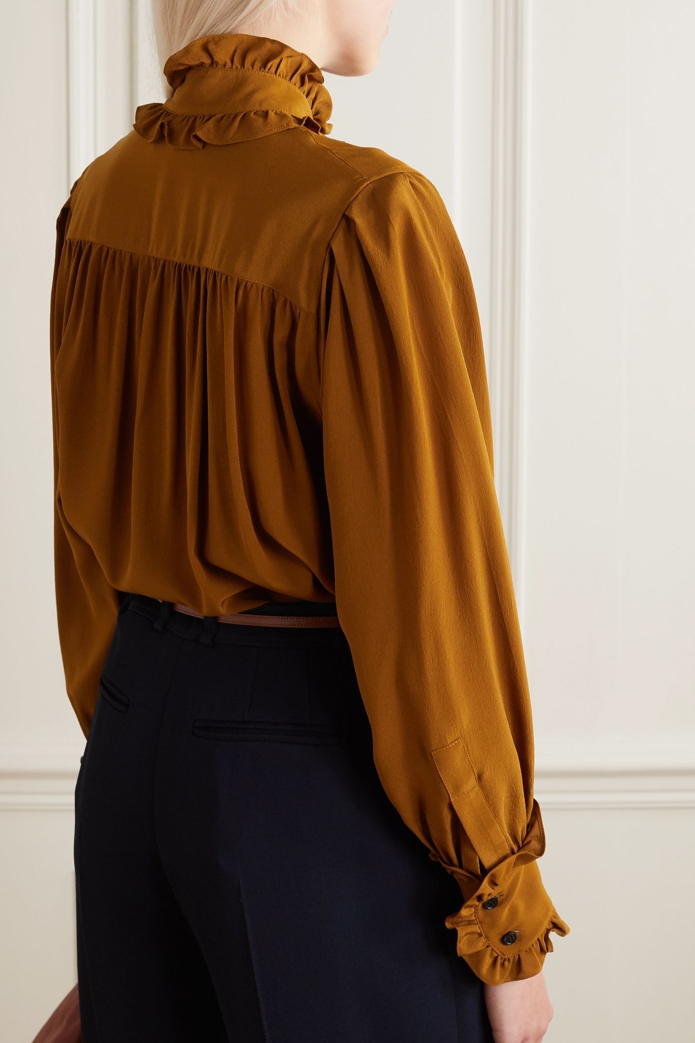 Ruffled silk-chiffon blouse - 3