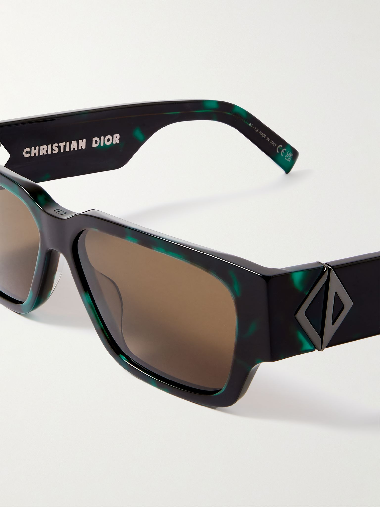 CD Diamond S5I D-Frame Tortoiseshell Acetate and Silver-Tone Sunglasses Black - 3