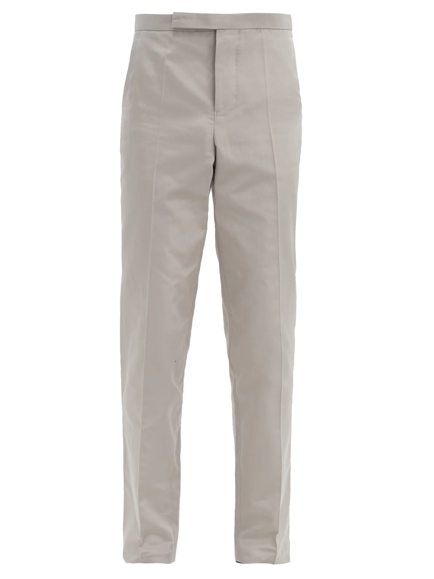 Slim-leg cotton-blend rep suit trousers - 1