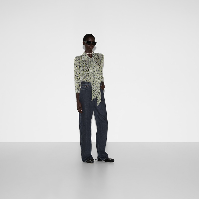GUCCI Denim pant with Gucci label outlook