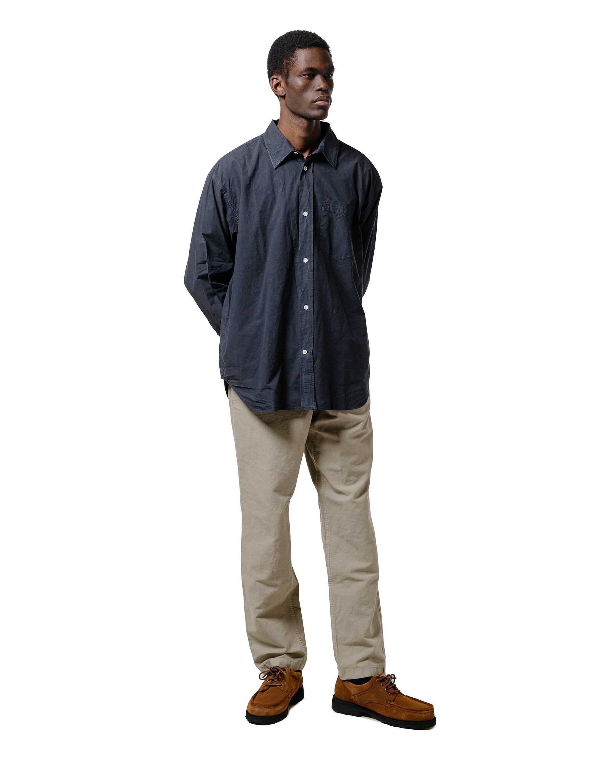 Mo Cotton Tencel Shirt Dark Navy - 4