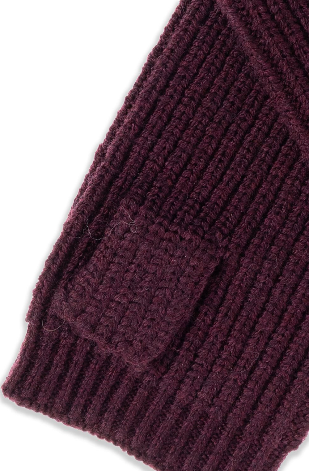 ribbed logo gloves - 5