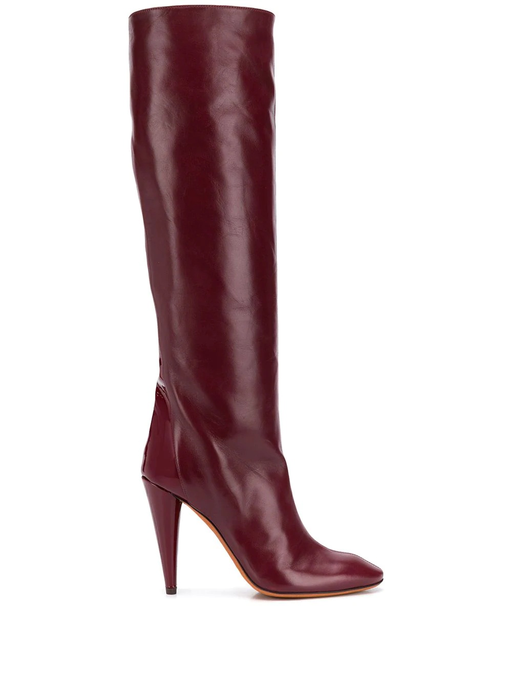 knee-length slip on boots - 1