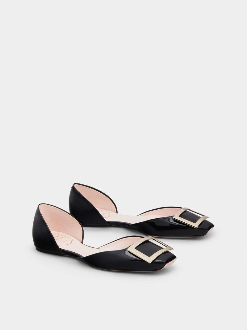 Roger Vivier Trompette Dorsay Metal Buckle Ballerinas in Patent Leather outlook