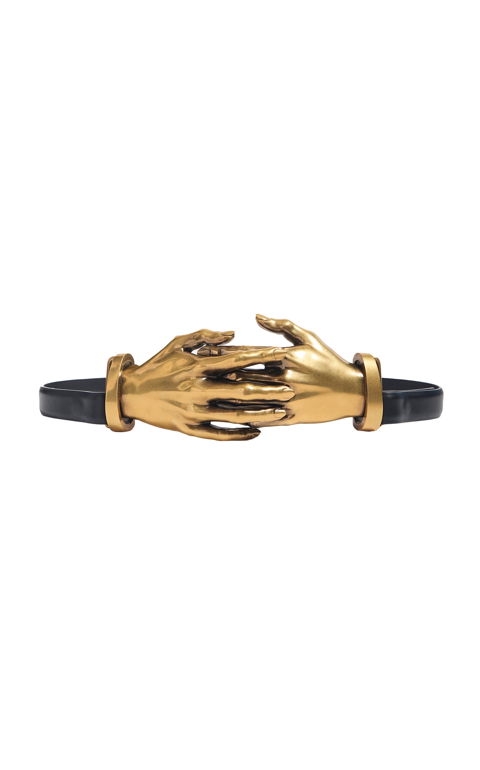 Hand Leather Belt gold - 1