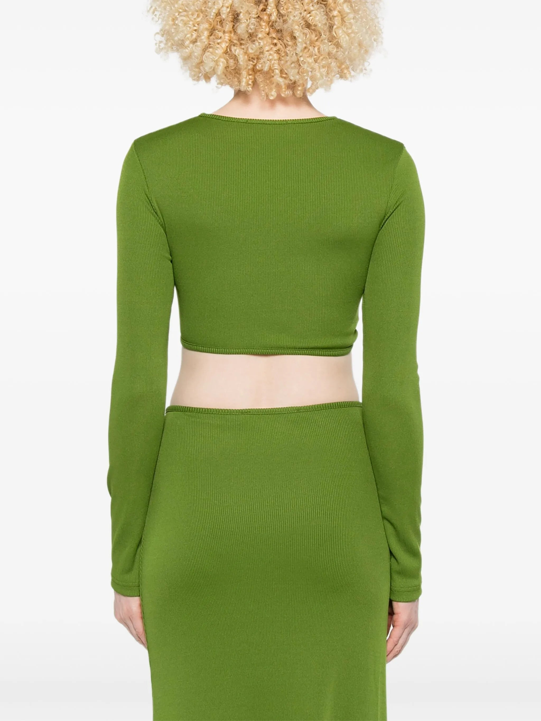 Christopher Esber Gathered-effect Ribbed Crop Top - 5